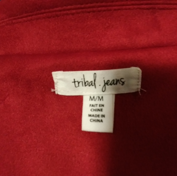Red Tribal vegan suede jacket. NWOT. - Picture 5 of 7